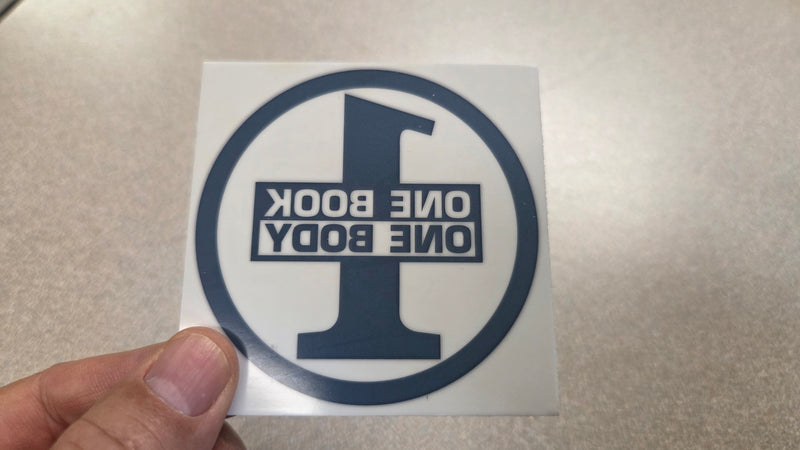 One Book One Body 3" Window Cling